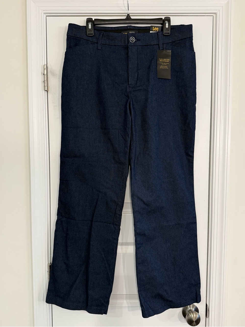 Lee Flex Motion Mid-Rise Trouser Dress Pants Blue Classic Women’s 14 Short NWT